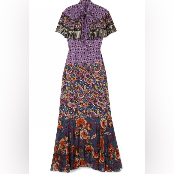 Anna Sui Silk Cape Maxi Dress - Picture 2 of 6